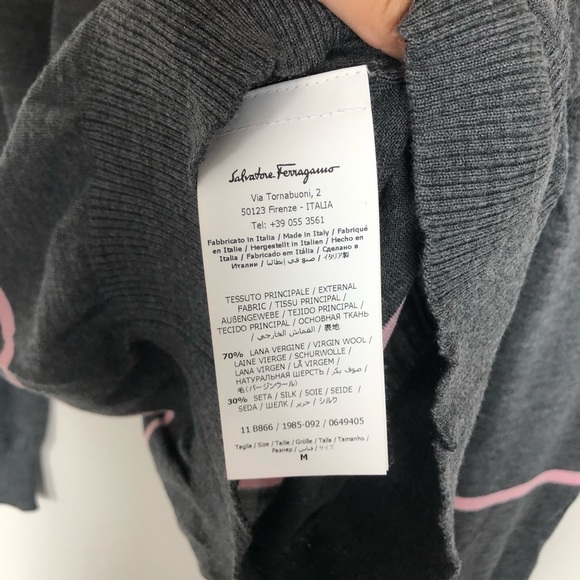 Salvatore Ferragamo grey pullover with stripes - Picture 4 of 4